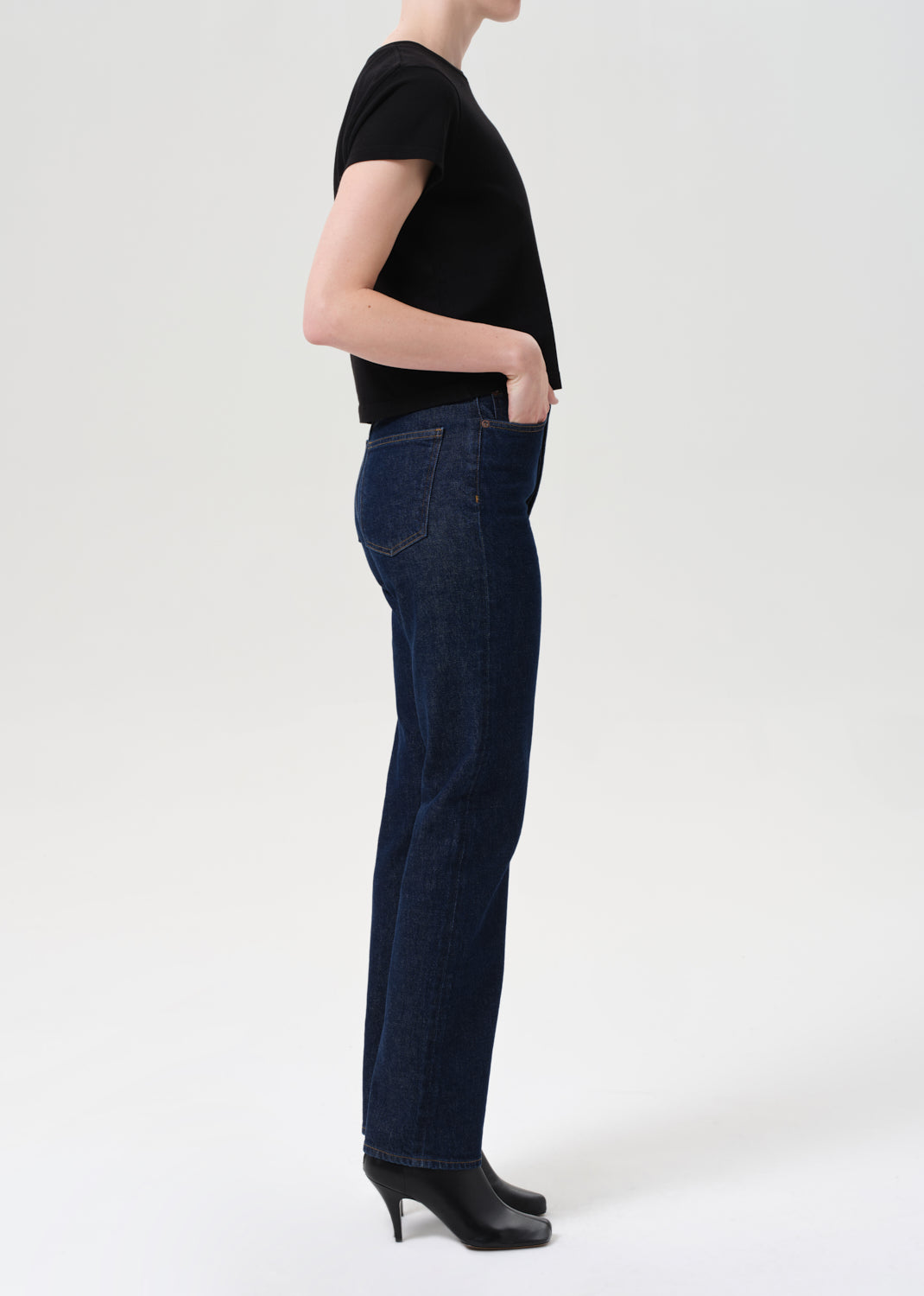 90's Pinch Waist High Rise Straight Long (Comfort Stretch) in Reissue