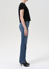 90's Pinch Waist High Rise Straight Long (Comfort Stretch) in Overcast