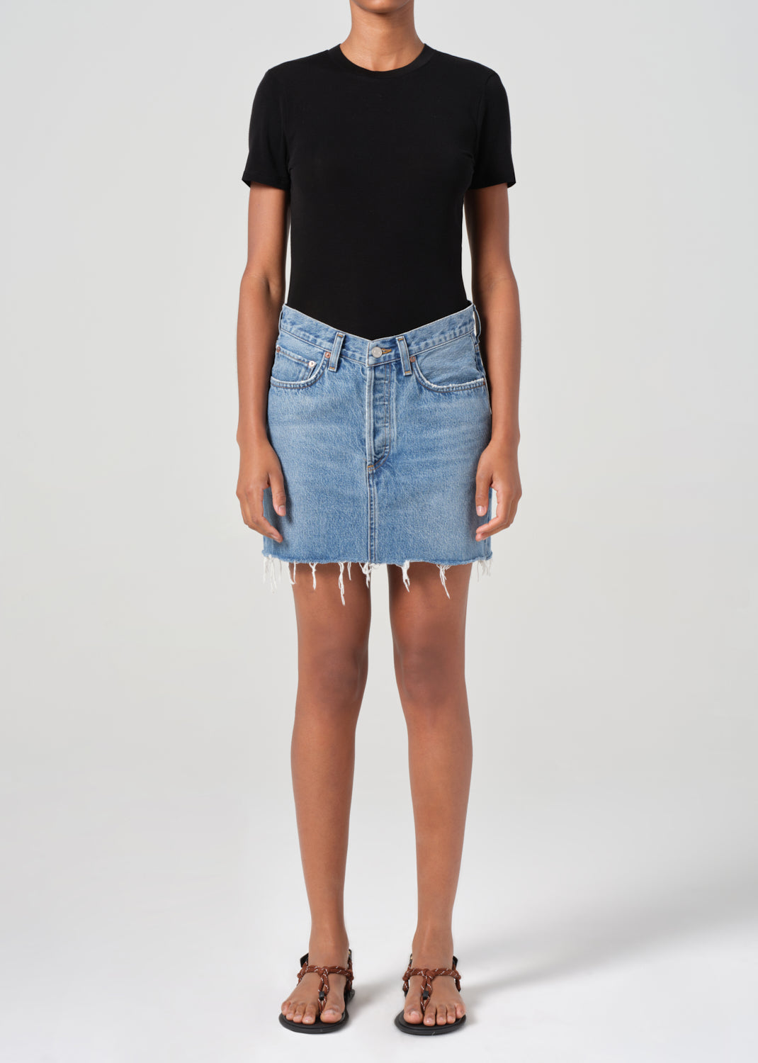 V-Waist Mini Skirt in Fairway