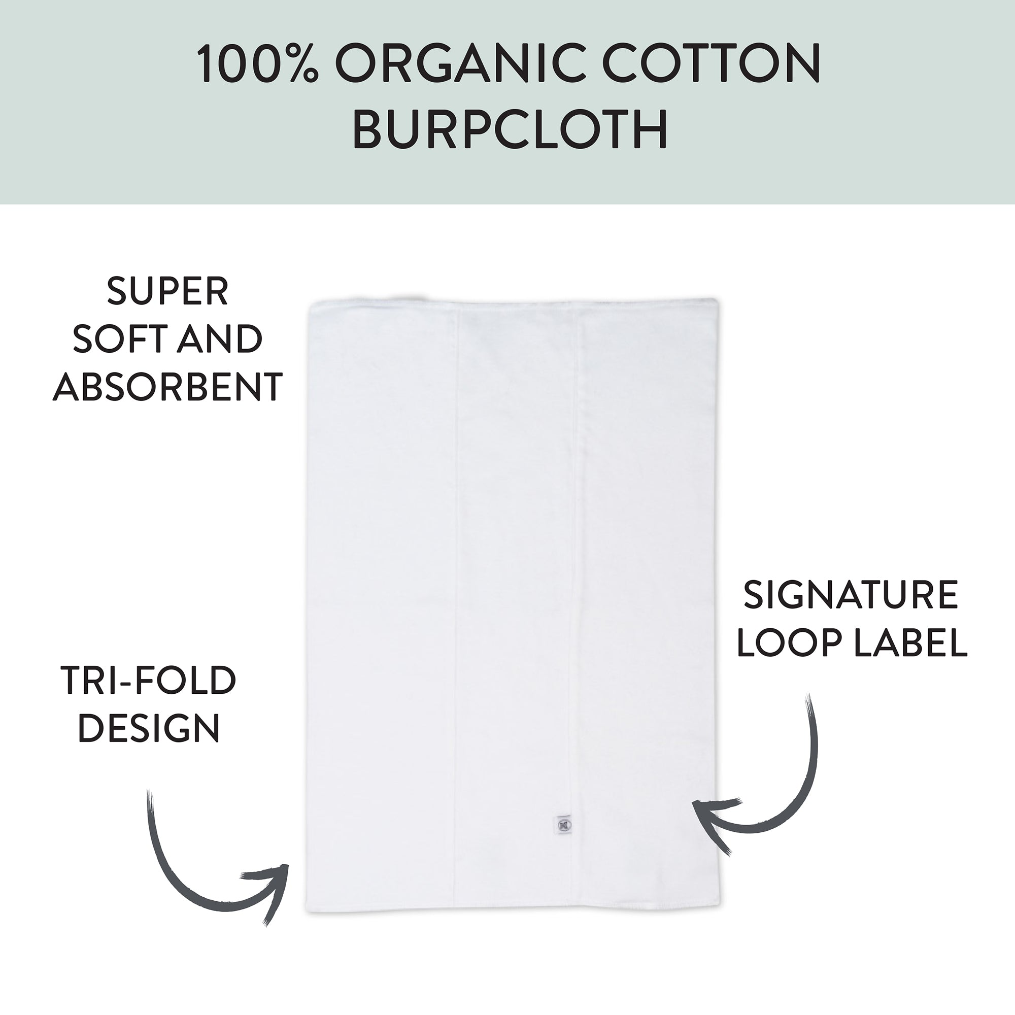 5-Pack Organic Cotton Knit Tri-fold Burp Cloths