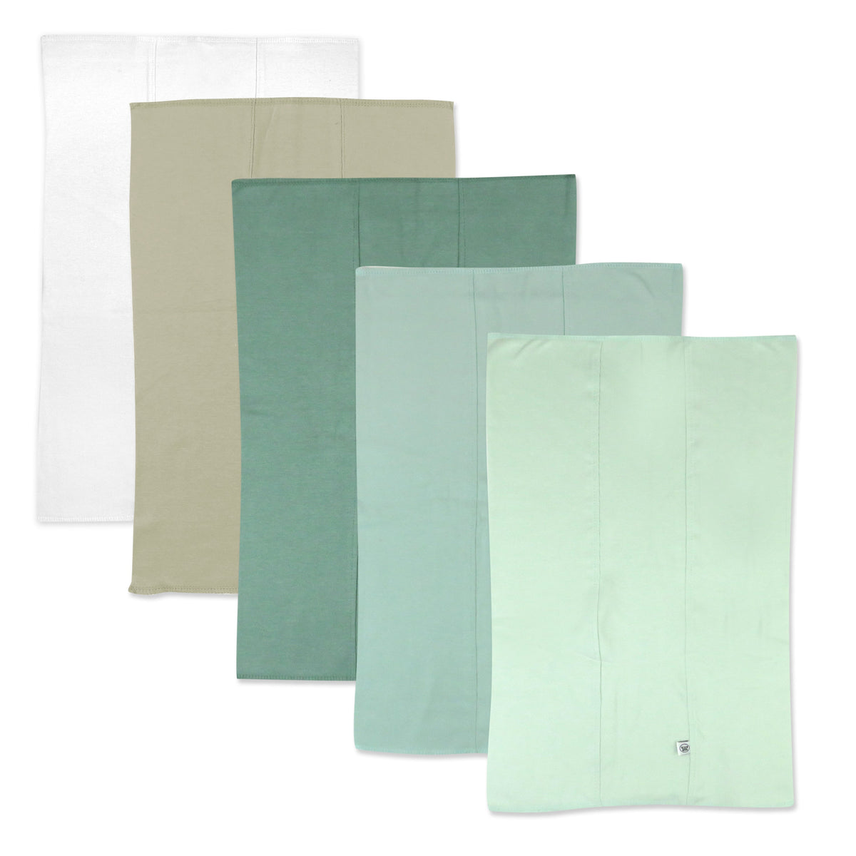 5-Pack Organic Cotton Knit Tri-fold Burp Cloths