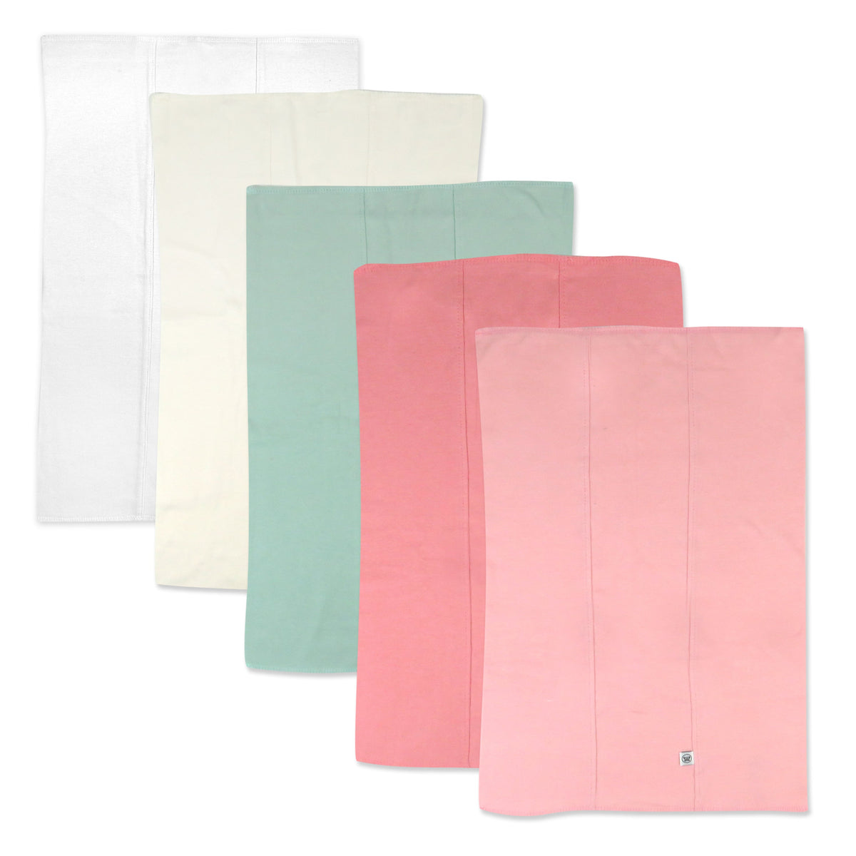 5-Pack Organic Cotton Knit Tri-fold Burp Cloths