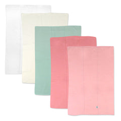 5-Pack Organic Cotton Knit Tri-fold Burp Cloths