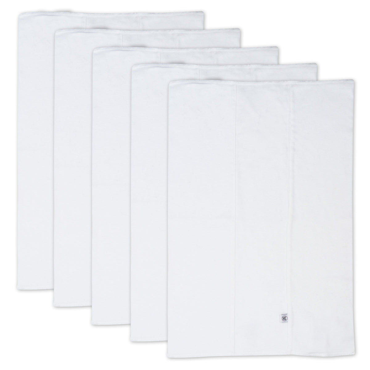 5-Pack Organic Cotton Knit Tri-fold Burp Cloths