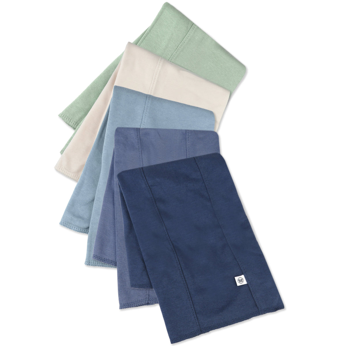 5-Pack Organic Cotton Knit Tri-fold Burp Cloths