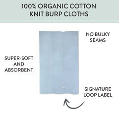 5-Pack Organic Cotton Knit Tri-fold Burp Cloths