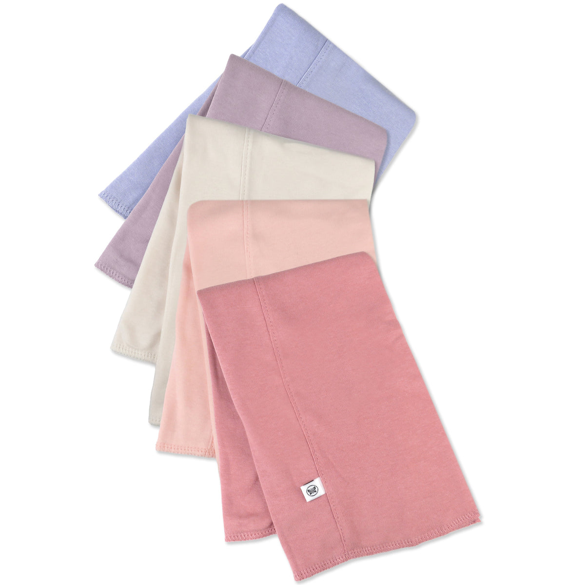 5-Pack Organic Cotton Knit Tri-fold Burp Cloths