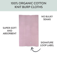 5-Pack Organic Cotton Knit Tri-fold Burp Cloths