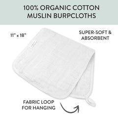 5-Pack Organic Cotton Multi-layer Woven Burp Cloths