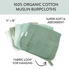 5-Pack Organic Cotton Multi-layer Woven Burp Cloths