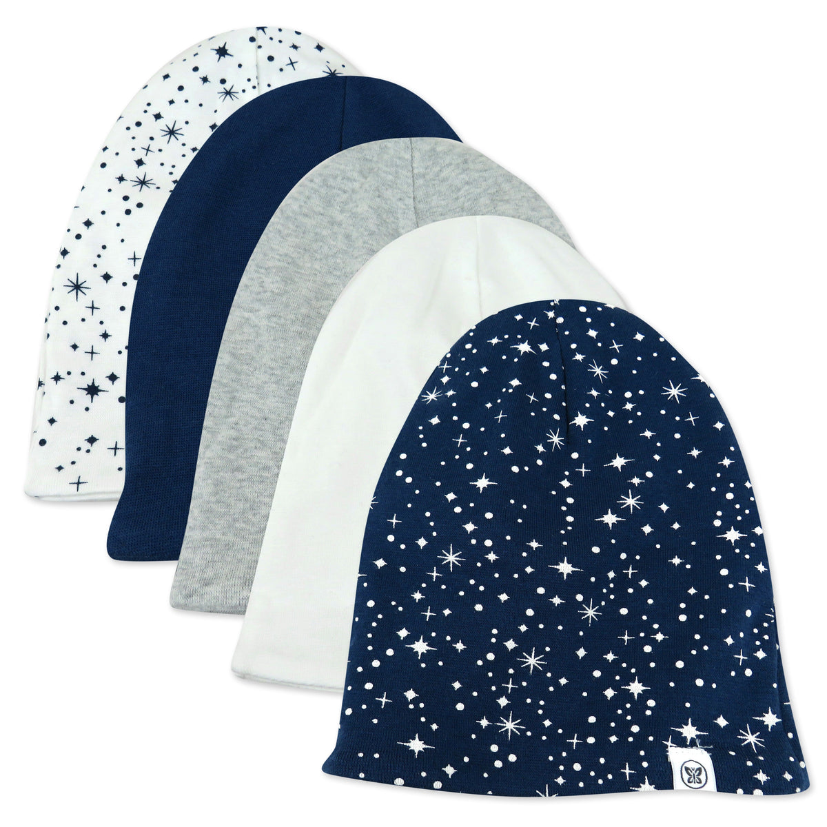 5-Pack Organic Cotton Beanie Hats