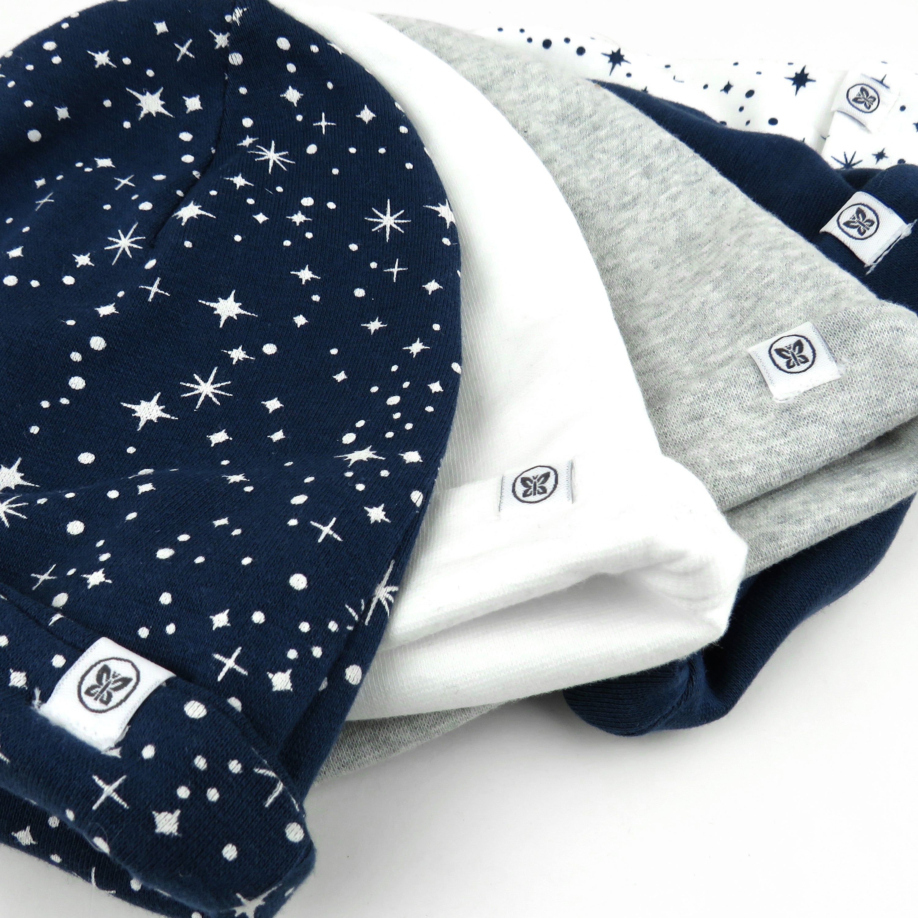 5-Pack Organic Cotton Beanie Hats