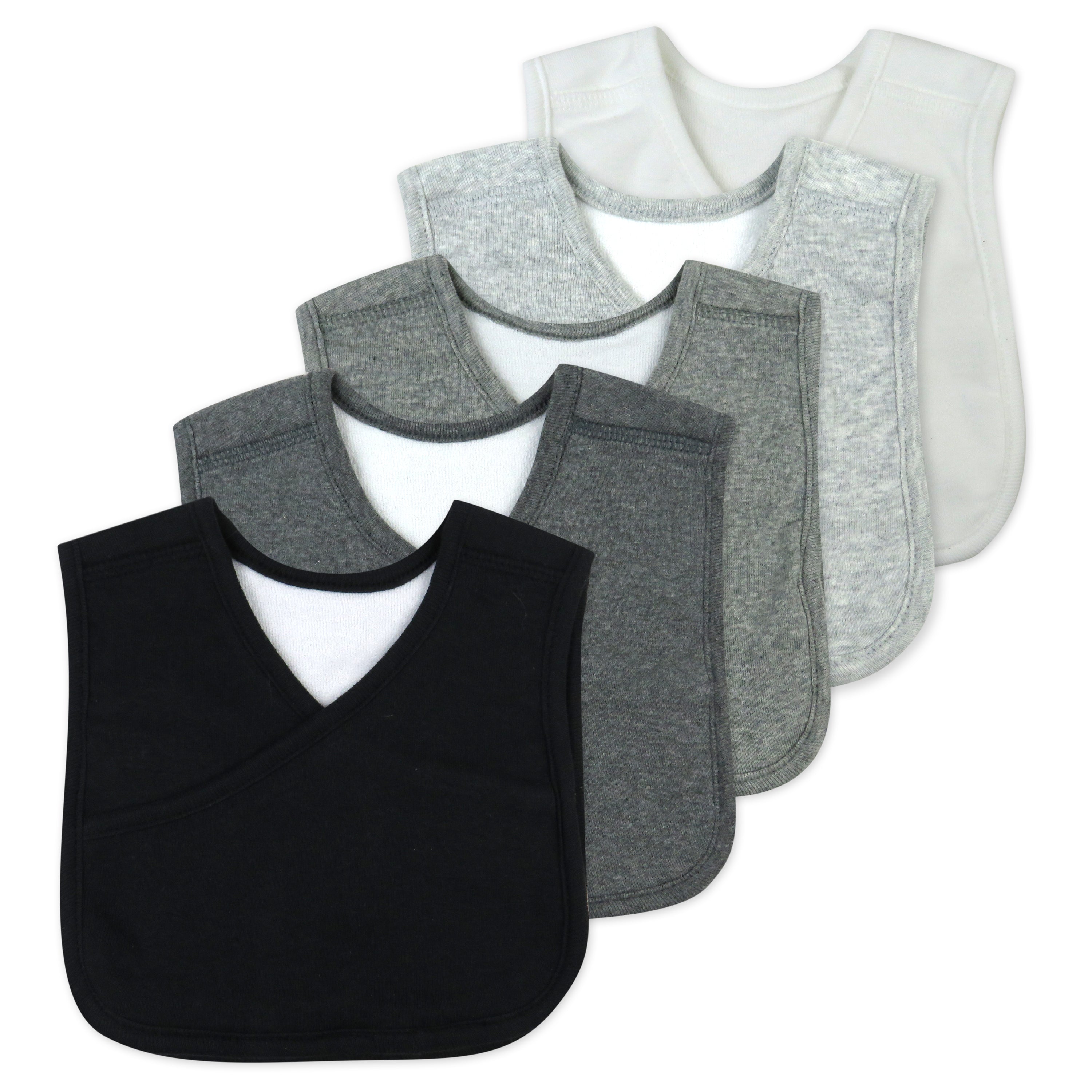5-Pack Organic Cotton 4 in 1 Reversible Bibs