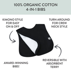 5-Pack Organic Cotton 4 in 1 Reversible Bibs
