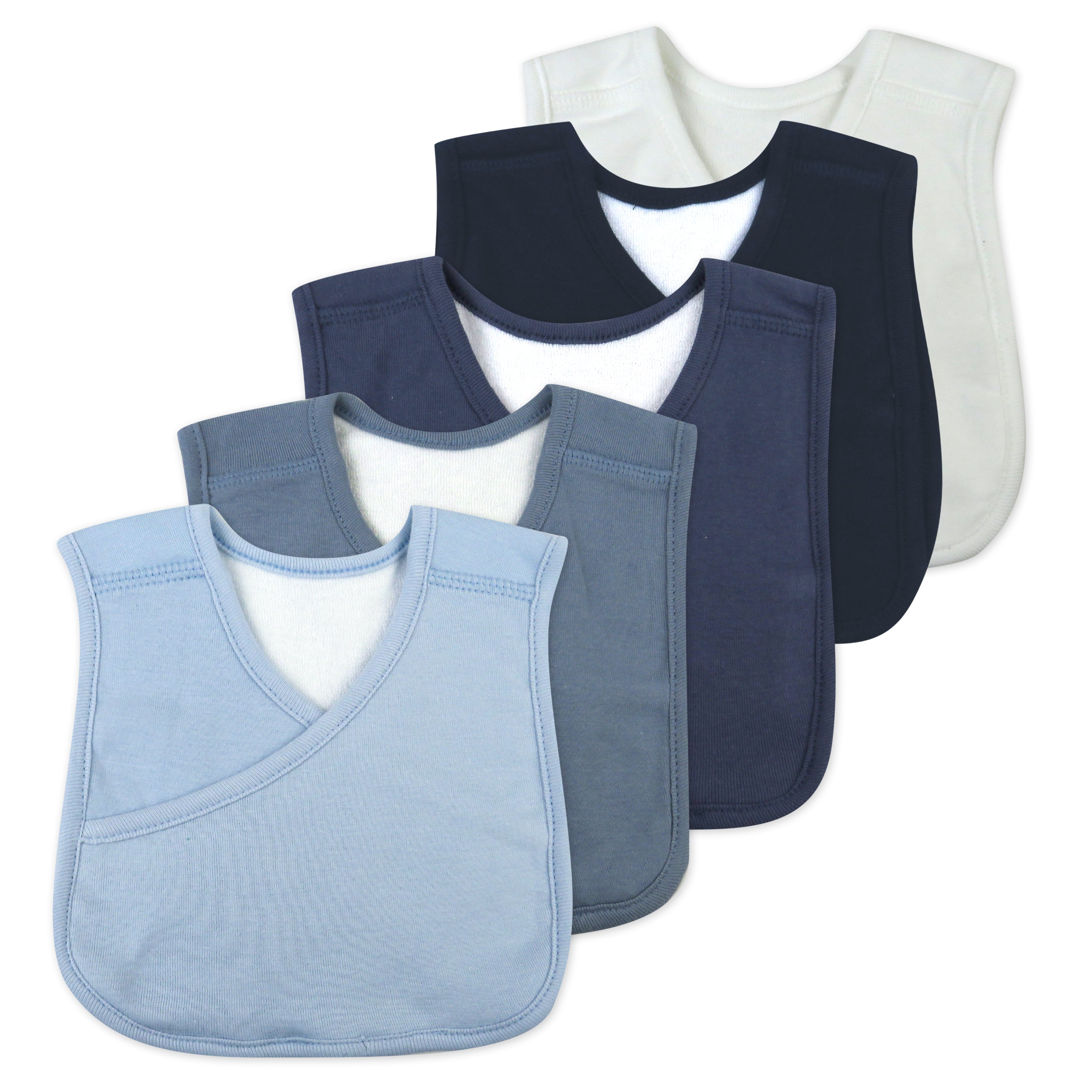 5-Pack Organic Cotton 4 in 1 Reversible Bibs