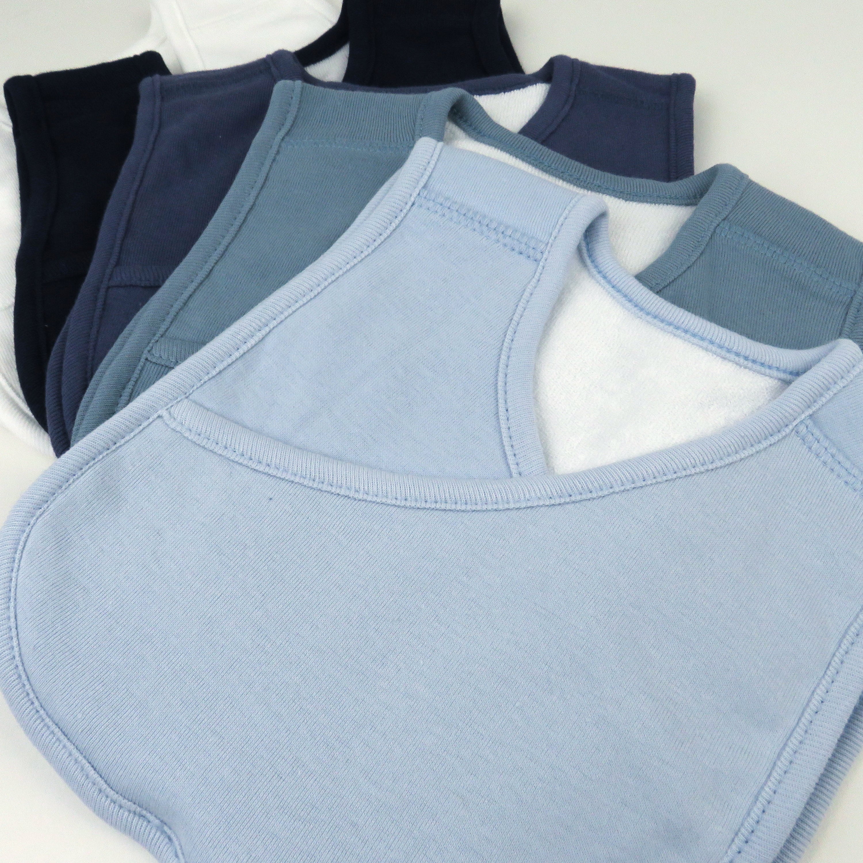 5-Pack Organic Cotton 4 in 1 Reversible Bibs