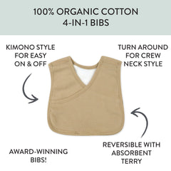 5-Pack Organic Cotton 4 in 1 Reversible Bibs