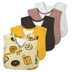 5-Pack Organic Cotton 4 in 1 Reversible Bibs