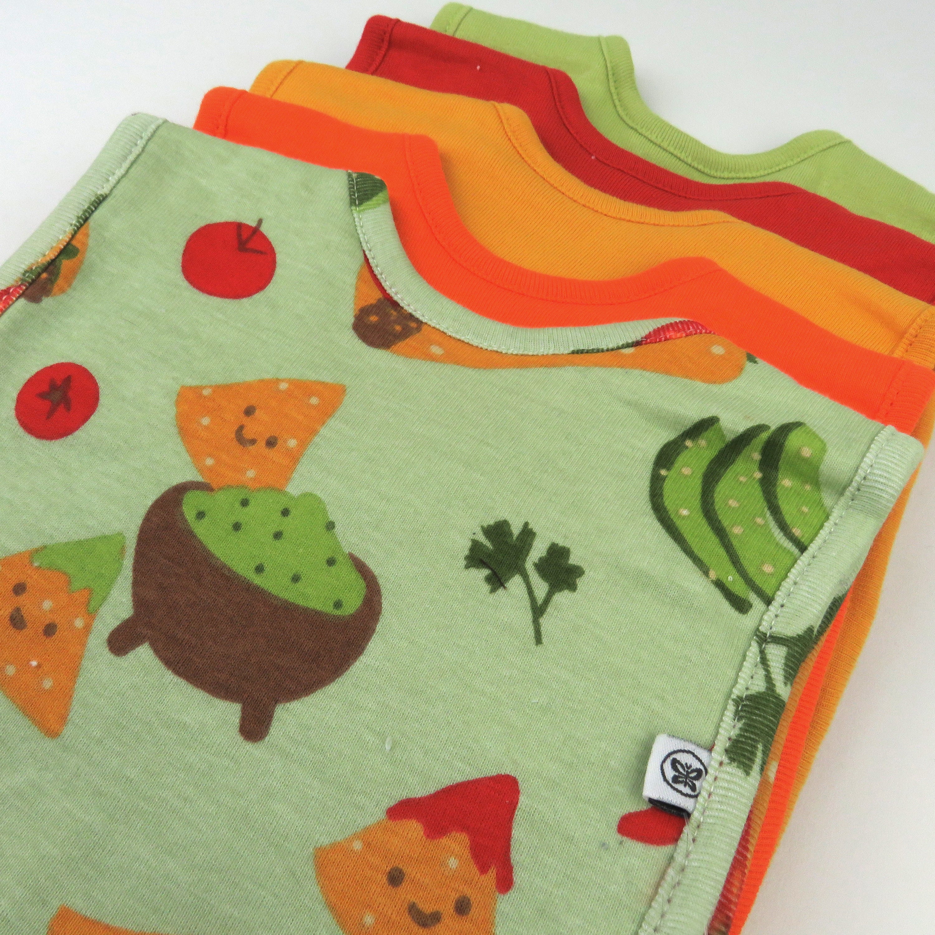 5-Pack Organic Cotton 4 in 1 Reversible Bibs