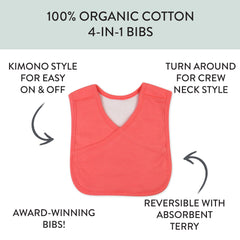 5-Pack Organic Cotton 4 in 1 Reversible Bibs