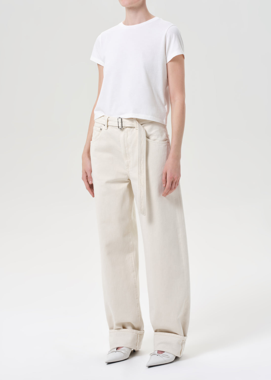 Adine Shrunken Tee in White Ash