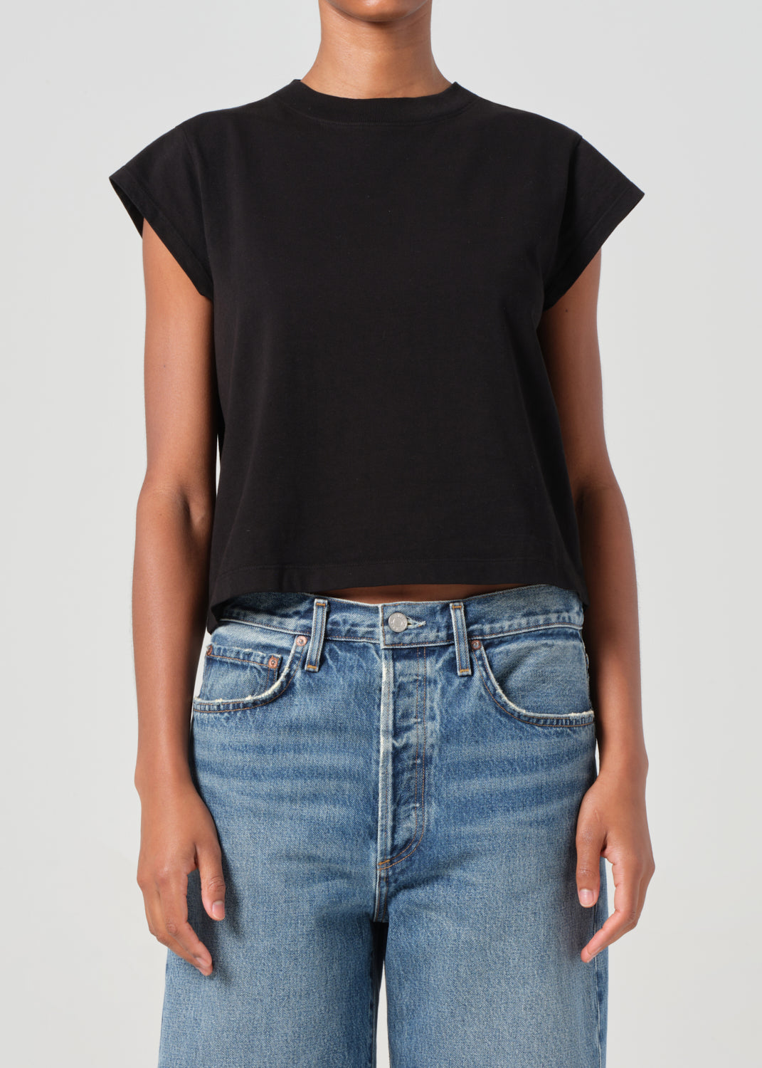 Bryce Cap Sleeve Tee in Black