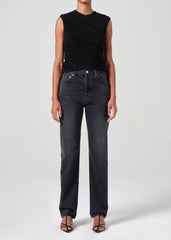 90's Pinch Waist High Rise Straight Long in Hitch