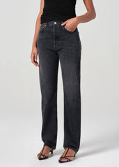 90's Pinch Waist High Rise Straight Long in Hitch