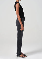 90's Pinch Waist High Rise Straight Long in Hitch
