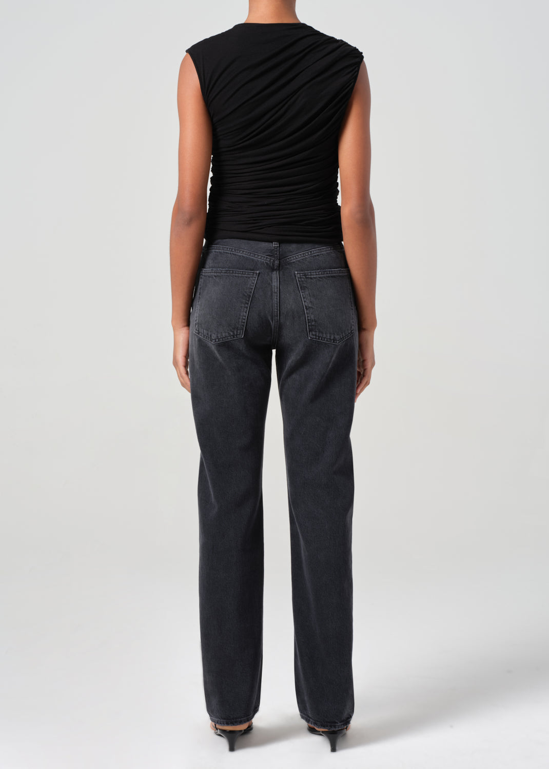 90's Pinch Waist High Rise Straight Long in Hitch