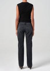 90's Pinch Waist High Rise Straight Long in Hitch