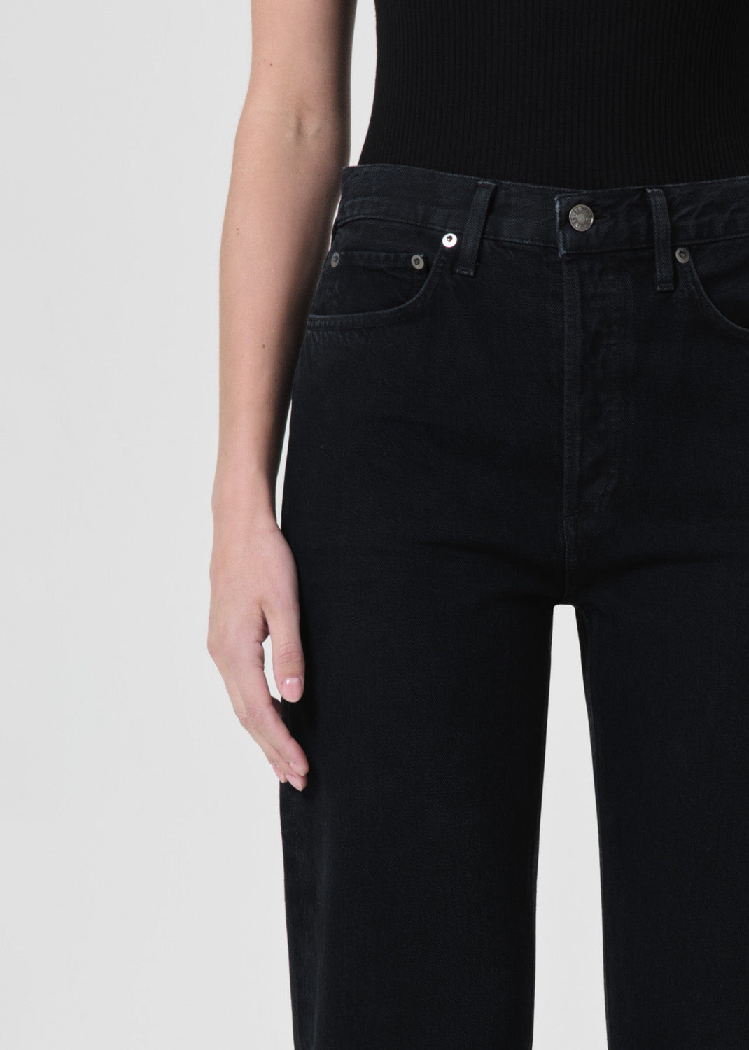 90's Pinch Waist High Rise Straight Long in Crushed