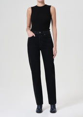 90's Pinch Waist High Rise Straight Long in Crushed