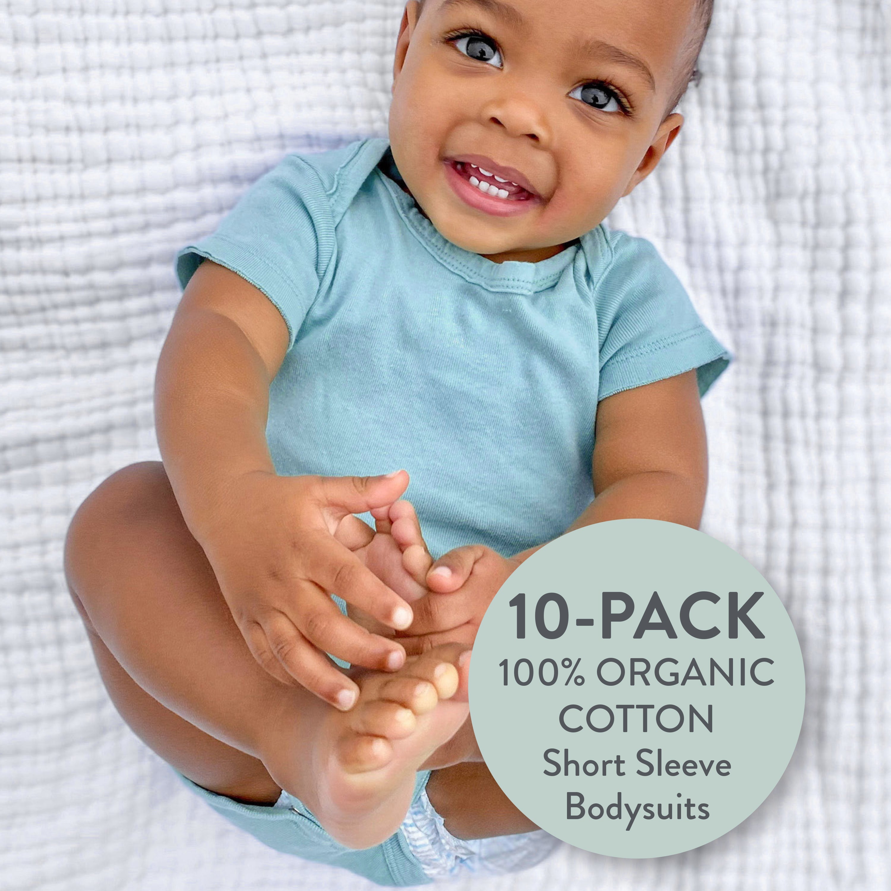 20-Pack Organic Cotton Short Sleeve Bodysuit & Sock Bundle