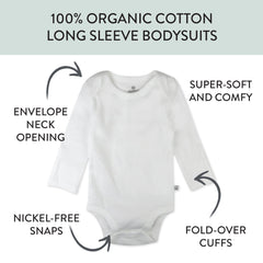 10-Pack Organic Cotton Long Sleeve Bodysuits