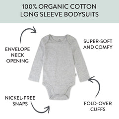 10-Pack Organic Cotton Long Sleeve Bodysuits