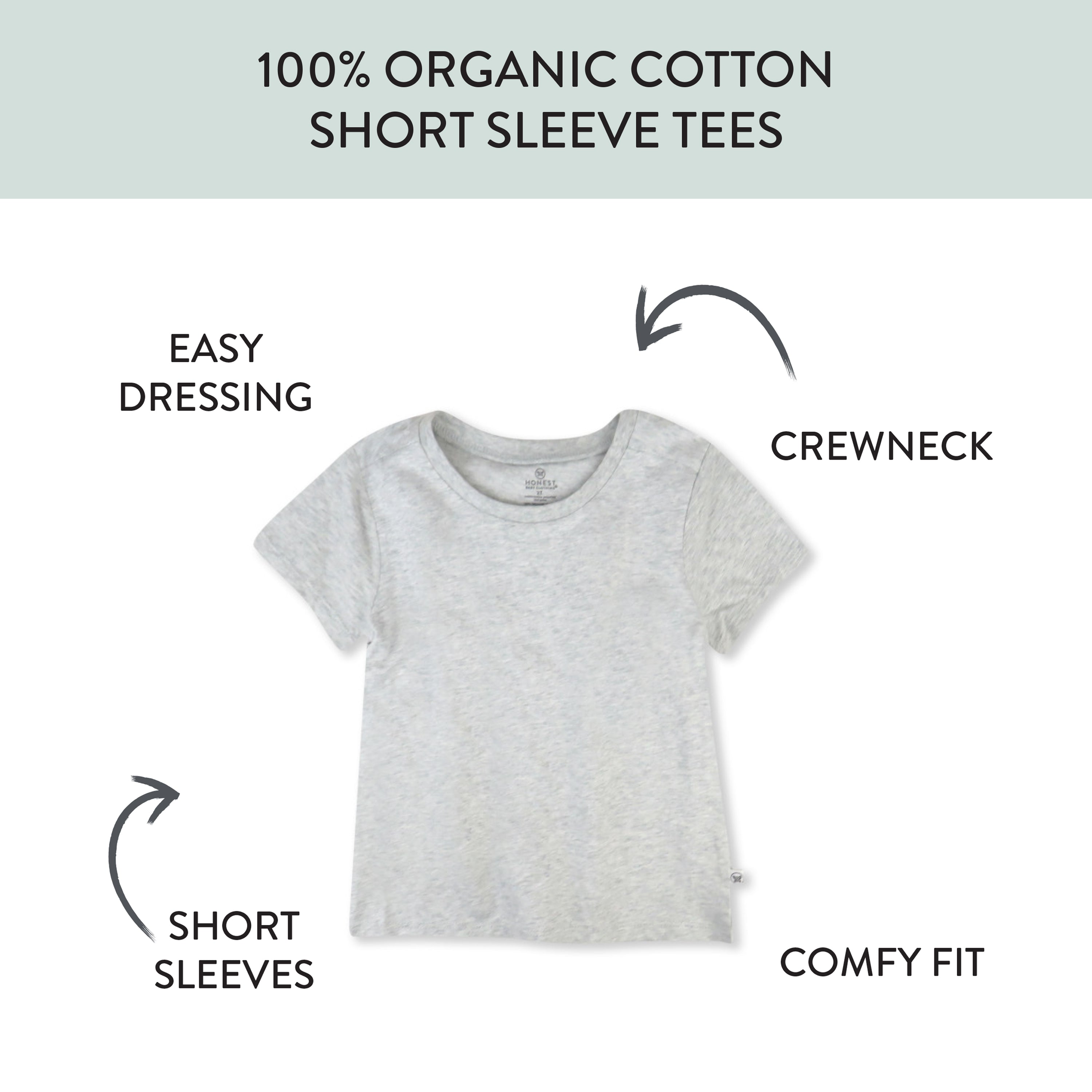 10-Pack Organic Cotton Short Sleeve T-Shirts