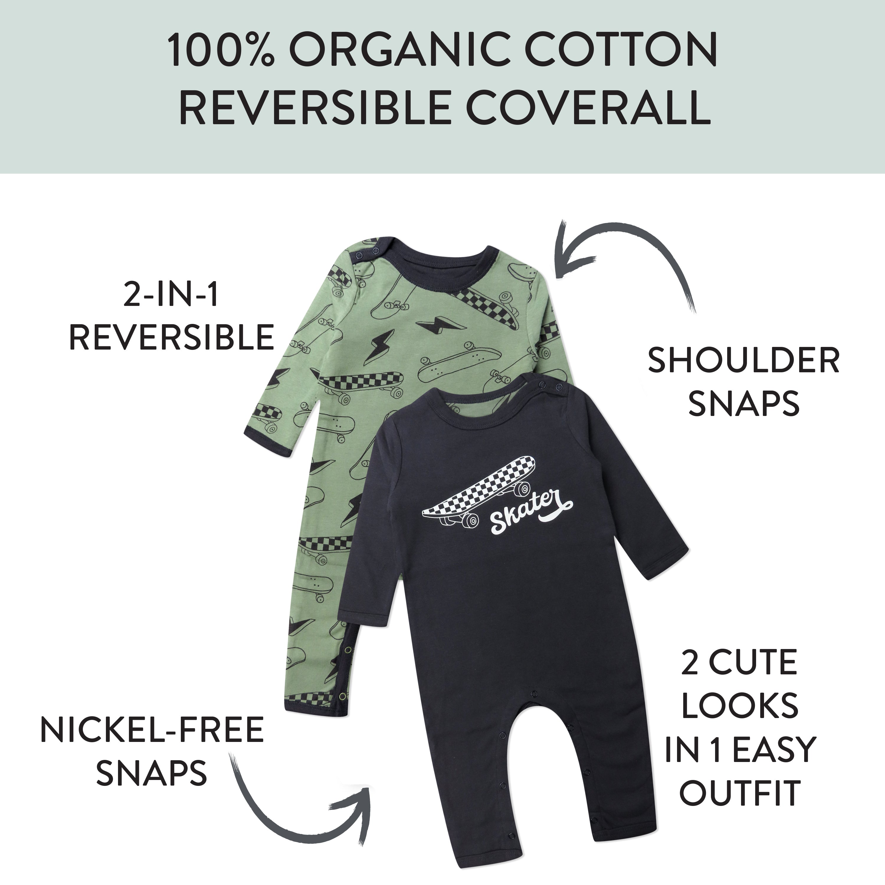 Organic Cotton One-Piece Jumpsuit Coverall