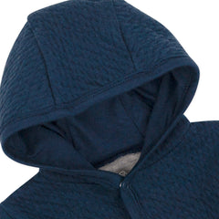 Organic Cotton Matelassé Snap-Front Hooded Jacket