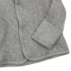 Organic Cotton Matelassé Snap-Front Hooded Jacket