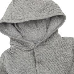 Organic Cotton Matelassé Snap-Front Hooded Jacket