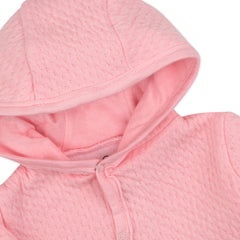 Organic Cotton Matelassé Snap-Front Hooded Jacket