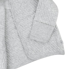 Organic Cotton Matelassé Snap-Front Hooded Jacket