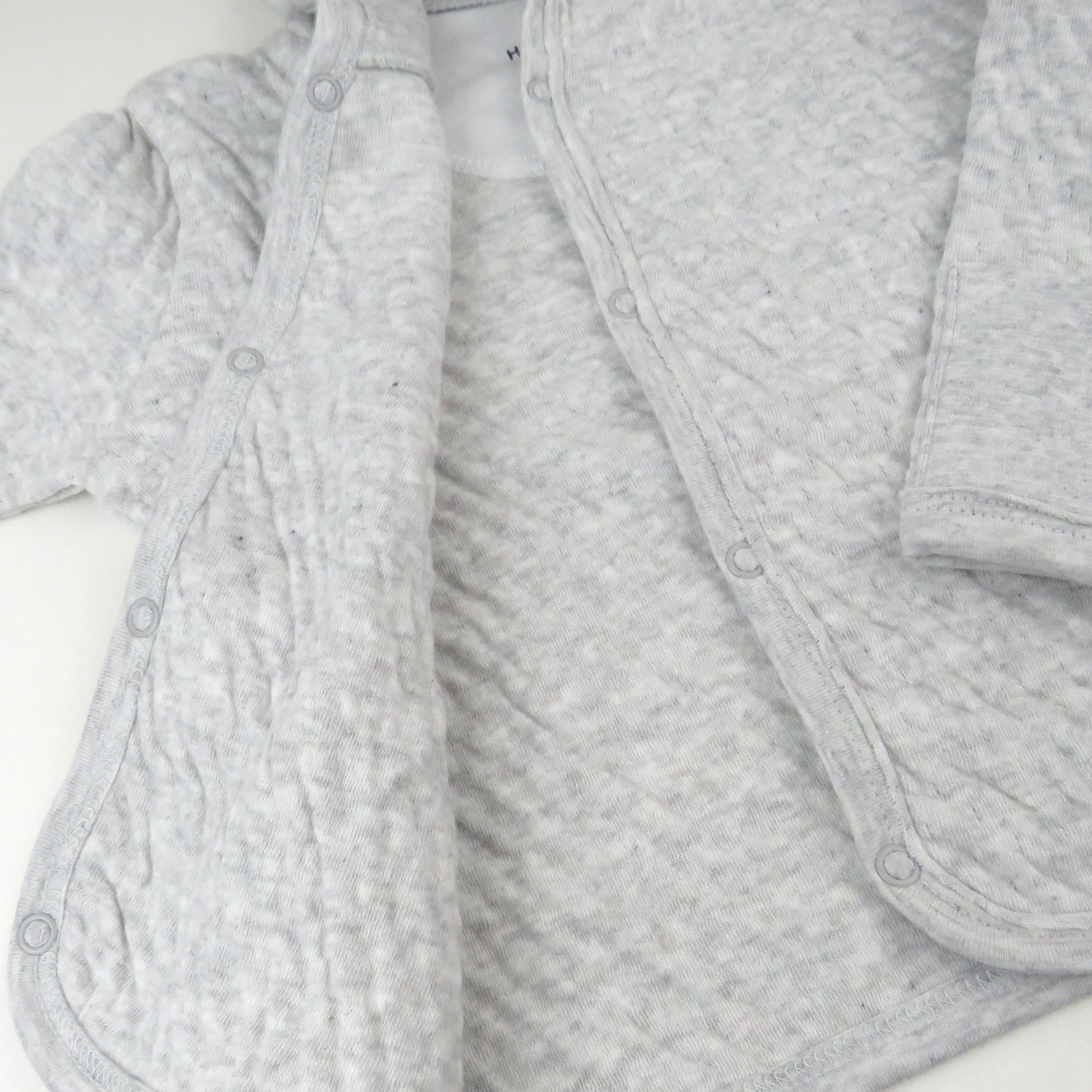 Organic Cotton Matelassé Snap-Front Hooded Jacket