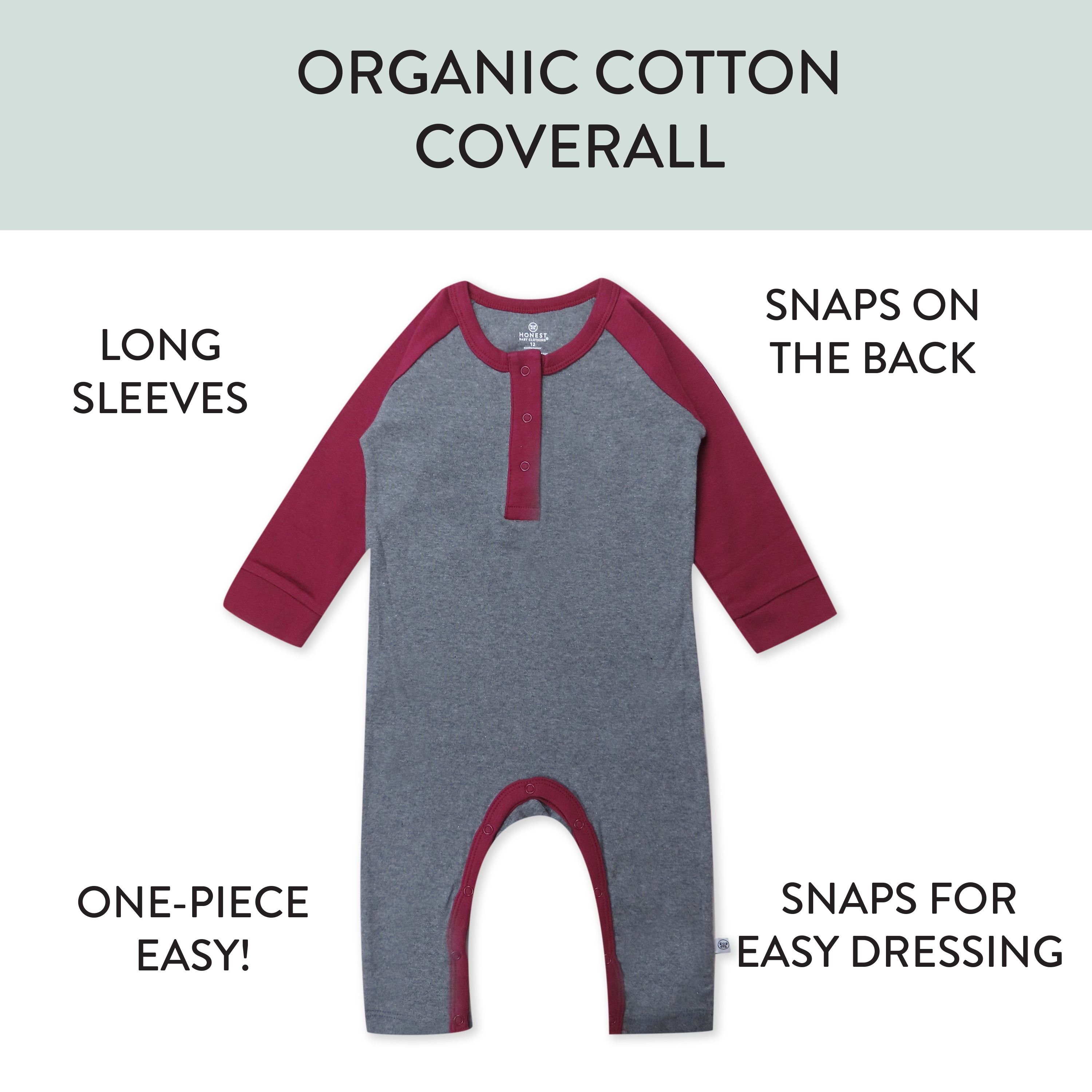 Organic Cotton One-Piece Jumpsuit Coverall