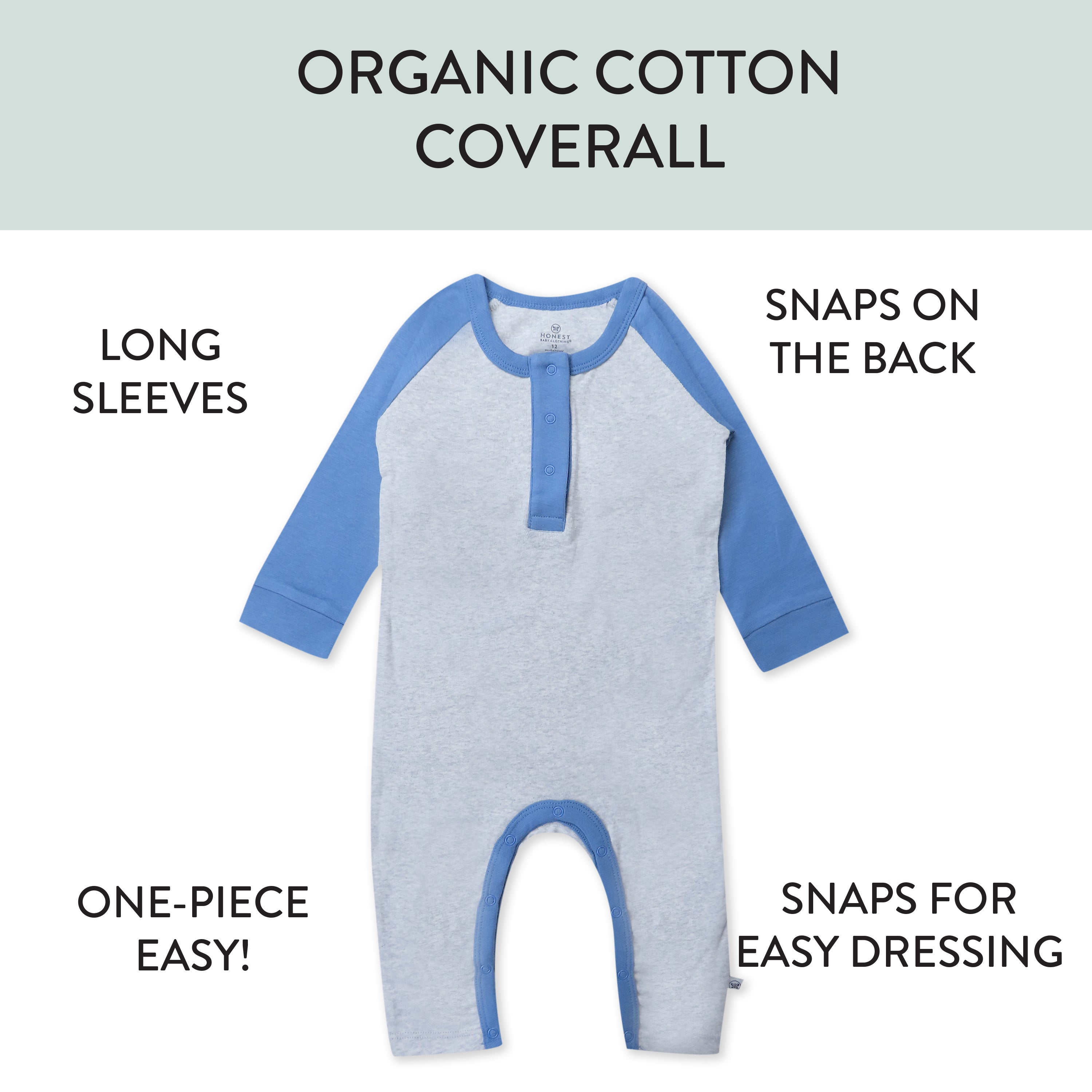 Organic Cotton One-Piece Jumpsuit Coverall