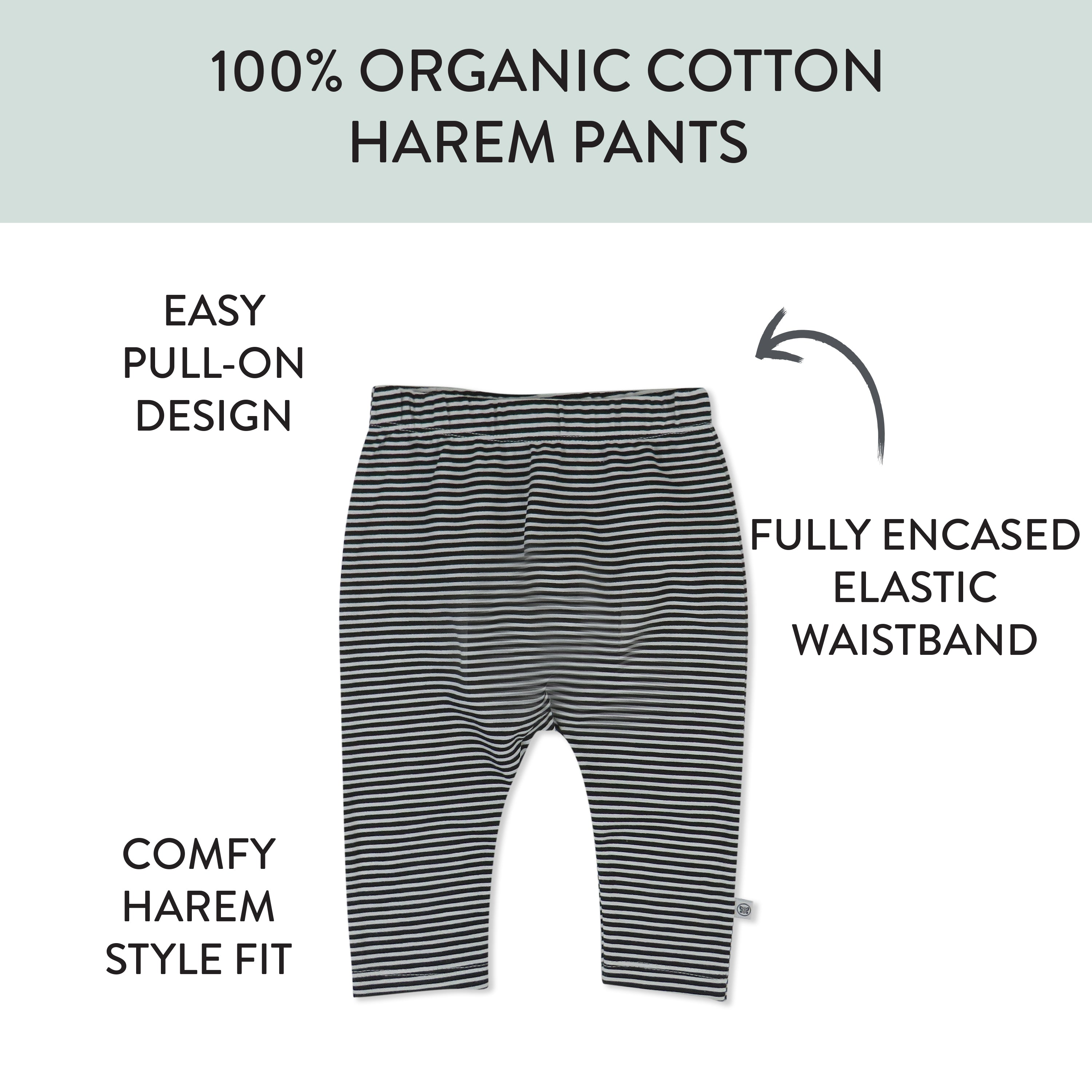2-Pack Organic Cotton Harem Pants