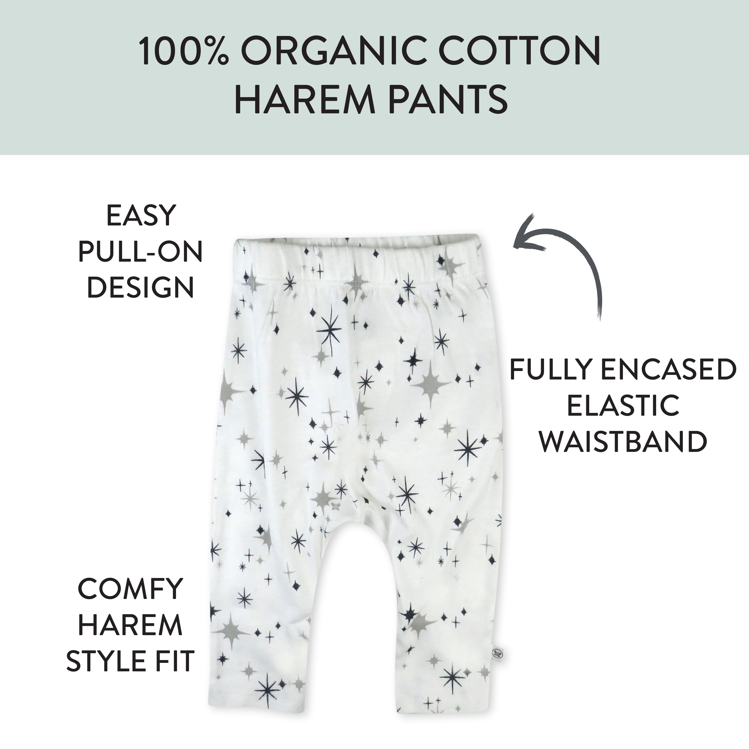 2-Pack Organic Cotton Harem Pants