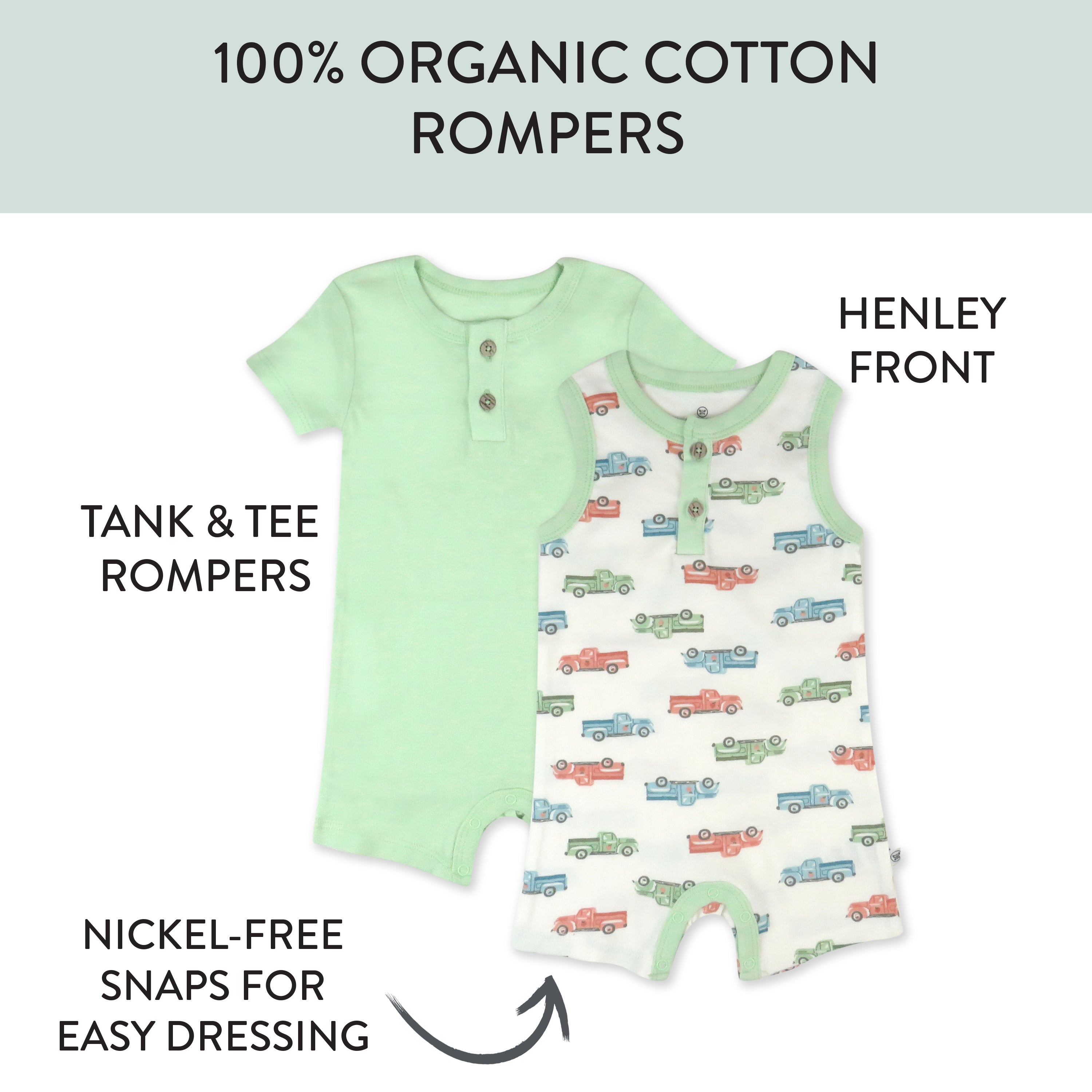 Organic Cotton Jumpsuit Romper Set