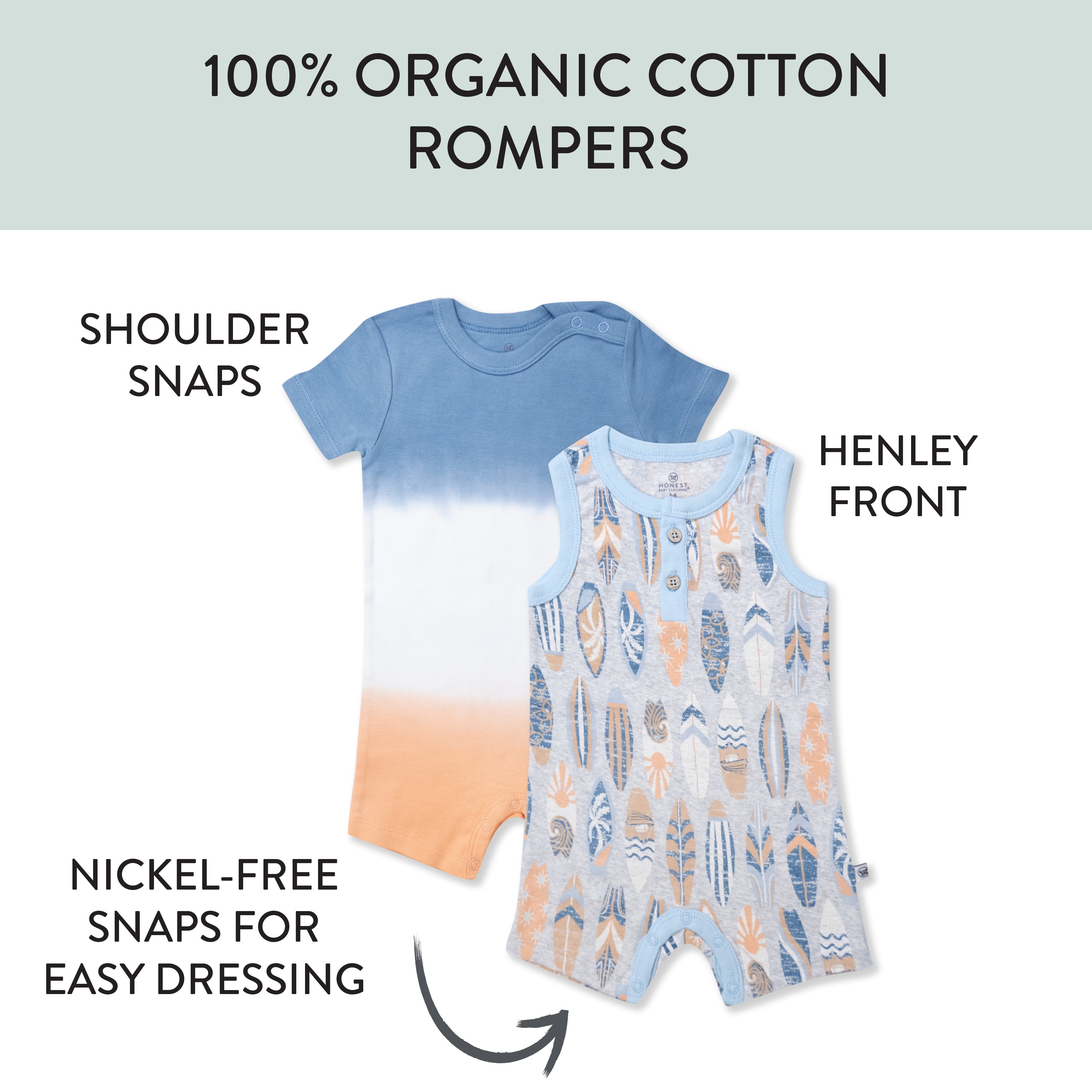 Organic Cotton Jumpsuit Romper Set